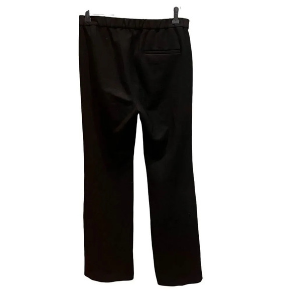 Theory Women's Black Jersey Knit Pants Size 8 Wide Leg Vent Flare Side Zip - Picture 5 of 13